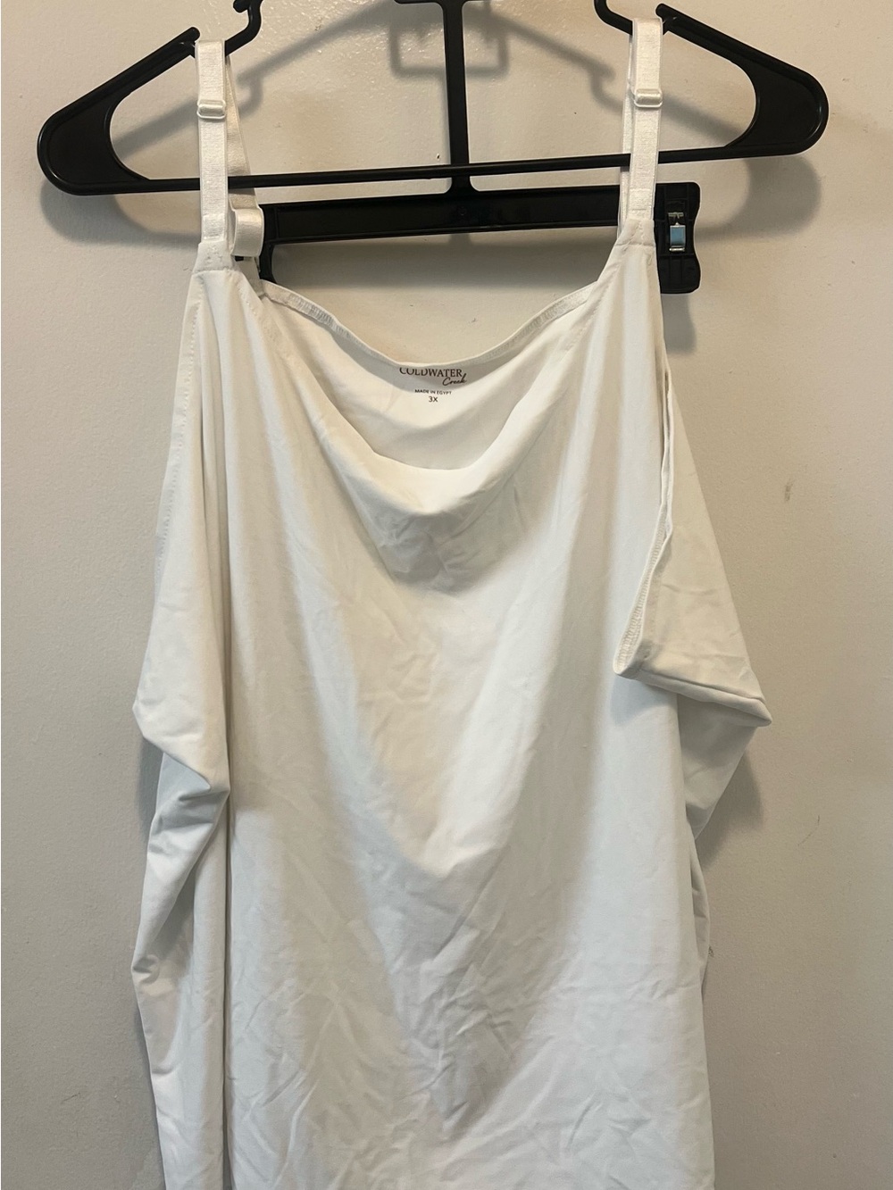 Coldwater Creek White Draped Cowl Neck Camisole